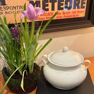 Perfect, Dansk White Ceramic Soup Tureen, Blanc Collection, Fransk, Disc. Rare